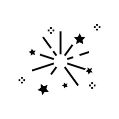 Fireworks black icon, concept illustration, vector flat symbol, glyph sign.