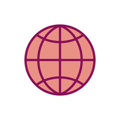 Isolated global sphere line and fill style icon vector design