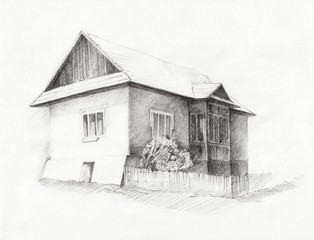 Sketch of old village house