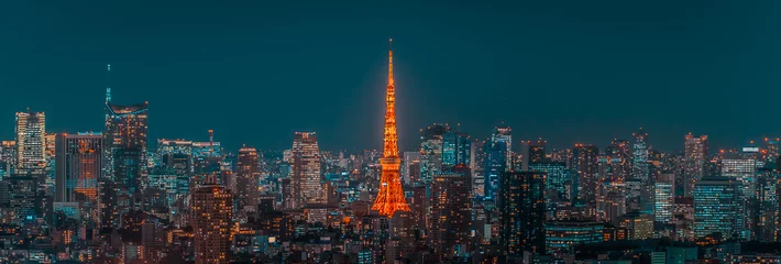 Raamstickers Nachtzicht van TOKYO JAPAN © 拓也 神崎