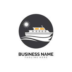 cruise ship Logo Template vector icon design