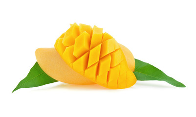 ripe mango isolated on white background