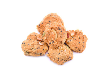Cereal cookies on white background