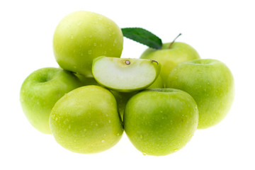 Fresh apples isolated on white background.