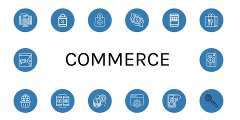 commerce simple icons set