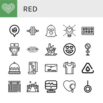 Set of red icons