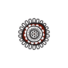 Aboriginal art dots painting icon logo design vector illustration