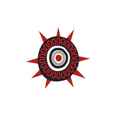 Aboriginal art dots painting icon logo design vector illustration