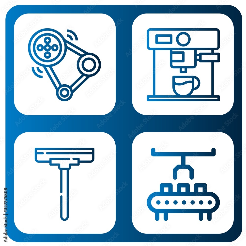 Poster automatic simple icons set