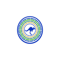 Aboriginal art dots painting icon logo design vector illustration