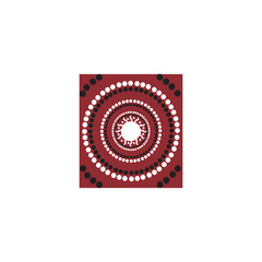 Aboriginal art dots painting icon logo design vector illustration