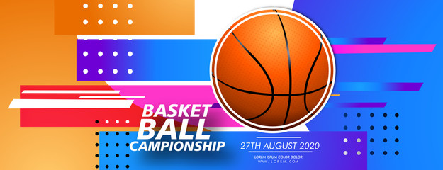 Basketball game banner, team competition design.Basketball tournament