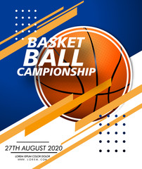 Basketball game banner, team competition design.Basketball tournament