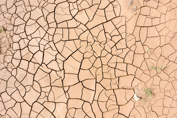 fragment of a withered land. dried clay earth in the place of the gone river