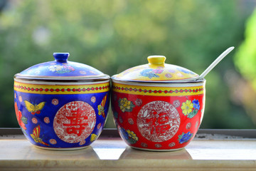 Chinese style colorful pattern ceramic tableware