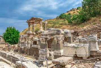Fototapeta na wymiar The Fountain of Trajan in Ephesus, Turkey