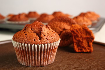 Chocolate Muffin. Freshly Baked.