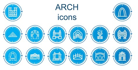 Editable 14 arch icons for web and mobile