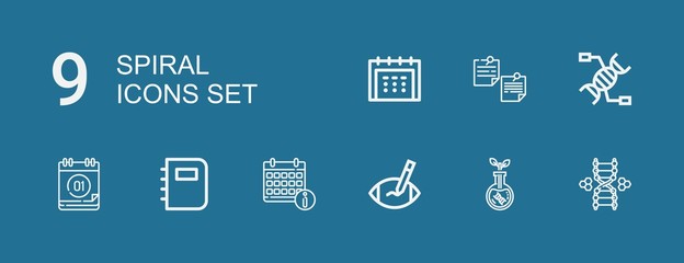 Editable 9 spiral icons for web and mobile