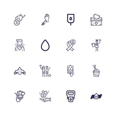 Editable 16 donate icons for web and mobile