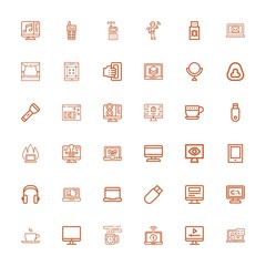 Editable 36 portable icons for web and mobile