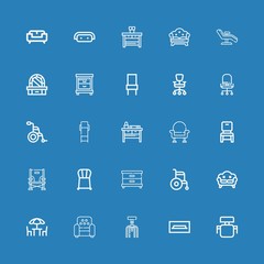 Editable 25 armchair icons for web and mobile