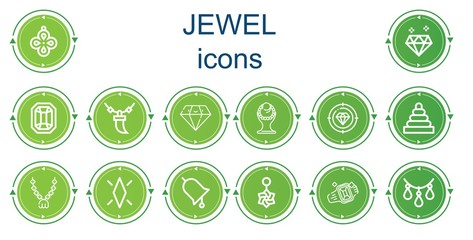Editable 14 jewel icons for web and mobile