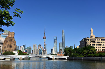 Modern architecture complex of Shanghai international financial and Trade Zone, China