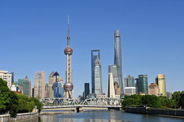 Fototapeta na wymiar Shanghai urban landmark modern building complex
