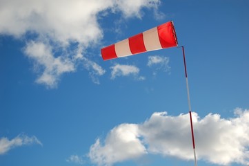 direction indicator and wind strength (stocking) at the airport