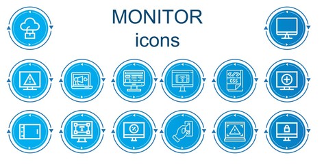 Editable 14 monitor icons for web and mobile