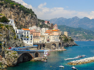 Fototapeta na wymiar Atrani und Amalfi, Amalfiküste, italien