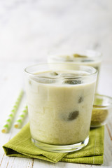 Iced matcha latte tea