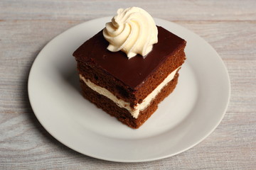 Cream Pie. Chocolate Sponge Cake filled with whipped cream.