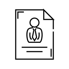 Resume line icon, concept sign, outline vector illustration, linear symbol.