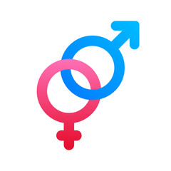 Men and women symbol. Gender icon. Vector stock illustration.