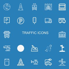 Editable 22 traffic icons for web and mobile