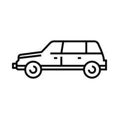 Fototapeta na wymiar Motor car line icon, concept sign, outline vector illustration, linear symbol.