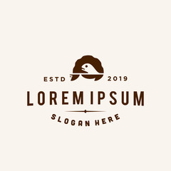 turtle logo vector icon in trendy hipster vintage classic style illustration