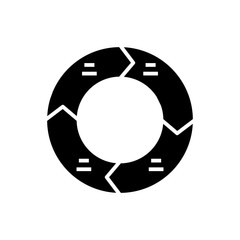 Cycling tasks black icon, concept illustration, vector flat symbol, glyph sign.