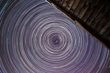 Star trails near the north star