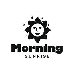 elegant sun sunset sunrise logo icon in trendy line style vector Illustration	