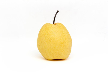 yellow pear isolated on white background