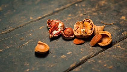 variety of nuts on table