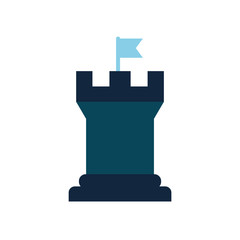 Isolated tower with flag flat style icon vector design
