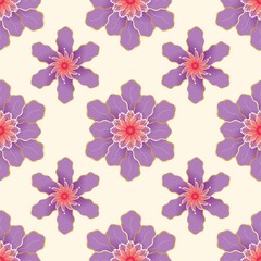 Fototapeta premium The seamless pattern design was inspired by colourful flowers. Vector illustration.