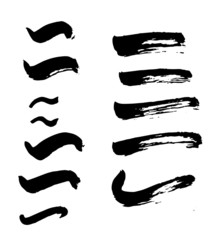 Brush set. Brush calligraphy. Brush template