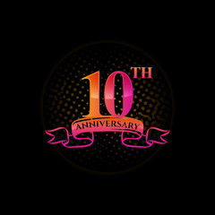 Logo 10th Anniversary Logo with a circle and number 10 in it and labeled commemorative year.