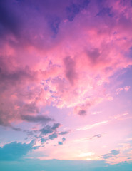 Colorful cloudy sky at sunset. Gradient color. Sky texture. Abstract natural background