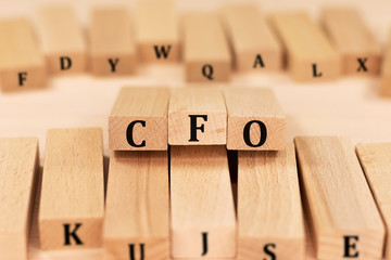 CFO Chief Financial Officer written on a wooden cube